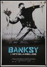 9z0487 BANKSY & THE RISE OF OUTLAW ART Italian 1sh 2020 art of rioter 'throwing' flowers!