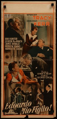 9z0497 EDWARD MY SON Italian locandina 1949 different Spencer Tracy & Deborah Kerr, George Cukor!