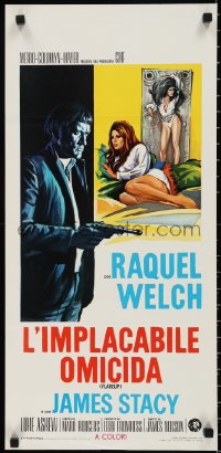9z0501 FLAREUP Italian locandina 1970 men want to love sexy Raquel Welch, but one wants to kill!