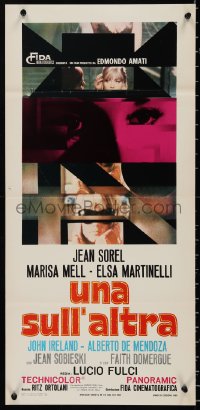9z0516 ONE ON TOP OF THE OTHER Italian locandina 1969 Lucio Fulci's Una sull'altra, Marisa Mell!