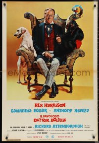 9z0576 DOCTOR DOLITTLE set of 2 Italian 26x38 pbustas 1968 Rex Harrison speaks w/animals, Fleischer!