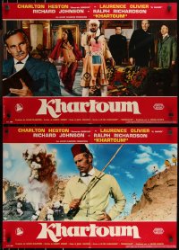 9z0538 KHARTOUM set of 10 Italian 18x26 pbustas 1966 Charlton Heston & Laurence Olivier!
