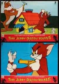 9z0546 TOM E JERRY DISCOLI VOLANTI set of 10 Italian 19x27 pbustas 1965 Tom and Jerry!