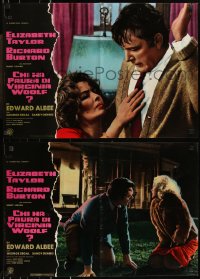9z0548 WHO'S AFRAID OF VIRGINIA WOOLF set of 10 Italian 18x27 pbustas 1966 Elizabeth Taylor, Burton!