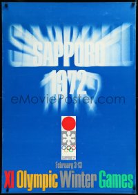 9z1062 1972 WINTER OLYMPICS Japanese 29x41 1972 Gan Hosoya & Kenji Ishikawa art for Sapporo games!