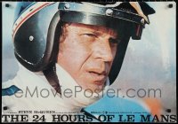 9z1124 LE MANS Japanese 1971 horizontal c/u of driver Steve McQueen wearing helmet, 24 Hours!