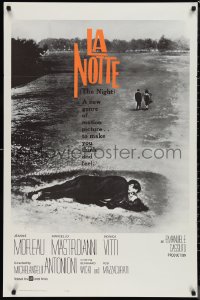 9z1349 LA NOTTE int'l 1sh 1961 Michelangelo Antonioni, Jeanne Moreau, Marcello Mastroianni