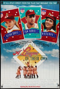 9z1352 LEAGUE OF THEIR OWN advance DS 1sh 1992 Tom Hanks, Madonna, Geena Davis, women's baseball!