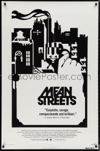 9z1373 MEAN STREETS 1sh 1973 Scorsese, Robert De Niro, Keitel, alternate black & white artwork!