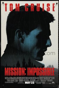 9z1378 MISSION IMPOSSIBLE advance 1sh 1996 cool silhouette of Tom Cruise, Brian De Palma directed!