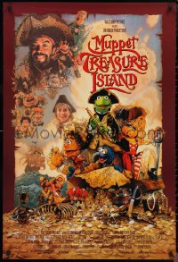 9z1384 MUPPET TREASURE ISLAND DS 1sh 1996 Jim Henson, Drew Struzan art of Kermit, Miss Piggy & cast!