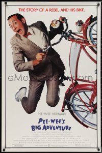 9z1406 PEE-WEE'S BIG ADVENTURE 1sh 1985 Tim Burton, best image of Paul Reubens & his beloved bike!