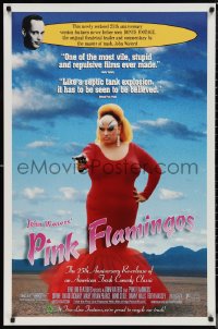 9z1408 PINK FLAMINGOS 1sh R1997 Divine, Mink Stole, John Waters, proud to recycle their trash!