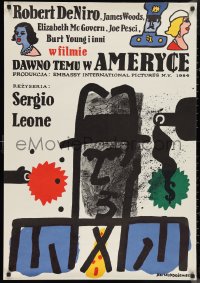 9z0944 ONCE UPON A TIME IN AMERICA Polish 27x39 1986 Robert De Niro, Sergio Leone, Mlodozeniec art!