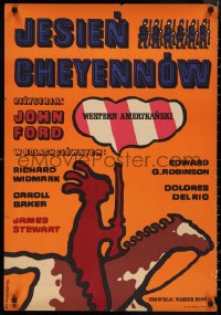 9z0966 CHEYENNE AUTUMN Polish 23x33 1970 John Ford directed, western Native American art by Mlodozeniec!