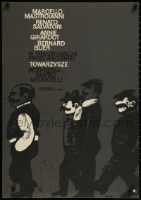 9z1010 ORGANIZER Polish 23x33 1965 Mario Monicelli's I compagni, Marcello Mastroianni, Swierzy!