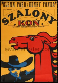 9z1019 ROUNDERS Polish 23x32 1969 cowboys Glenn Ford & Henry Fonda, western Gorka art!