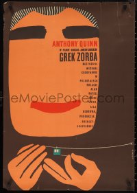 9z1049 ZORBA THE GREEK Polish 23x32 1966 Anthony Quinn, Irene Papas, Maria Syska art, ultra rare!