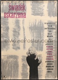 9z1054 WITNESS FOR THE PROSECUTION Polish 16x22 1960 Wilder, Marlene Dietrich, Julia Berli art!