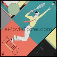 9z0345 CHARLES LEPAS 26x26 French art print 1992 wonderful, colorful tennis modern art!