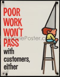 9z0118 GENERAL MOTORS 17x22 motivational poster 1969 poor work won't pass with customers dunce!