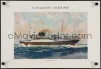 9z0148 MESSAGERIES MARITIMES Champollion style 15x22 French special poster 1950s ship by Marin Marie!