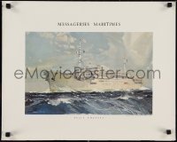9z0147 MESSAGERIES MARITIMES Felix Roussel style 18x22 French special poster 1950s ship art by