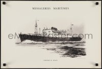 9z0143 MESSAGERIES MARITIMES Ferdinand de Lesseps style 15x22 French special poster 1955 ship by Chapalet!