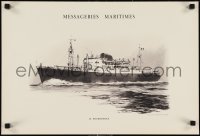 9z0144 MESSAGERIES MARITIMES La Bourdonnais style 15x22 French special poster 1955 ship by Chapalet!