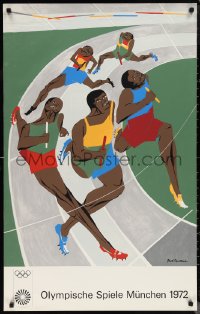 9z0134 OLYMPISCHE SPIELE MUNCHEN 1972 Laurence style 25x40 German special poster 1971 sports art!