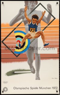 9z0128 OLYMPISCHE SPIELE MUNCHEN 1972 Phillips style 25x40 Swiss special poster 1971 cool sports art!