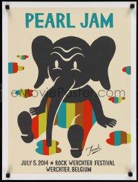 9z0258 PEARL JAM 2-sided 18x24 music poster 2014 Rock Werchter Festival in Belgium, Gary Taxali art!