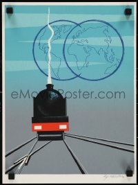 9z0344 PIERRE FIX MASSEAU signed 12x16 art print 1979 by the artist, Train and Globes