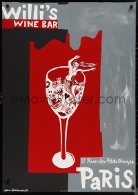 9z0355 WILLI'S WINE BAR Herxheimer style 28x40 French art print 1997 cool alcohol art!