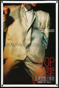 9z1453 STOP MAKING SENSE 1sh 1984 Jonathan Demme, Talking Heads, close-up of David Byrne's suit!