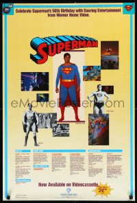 9z0371 SUPERMAN 20x30 video poster 1987 comic superhero, Reeves, Reeve, Alyn, poster art!