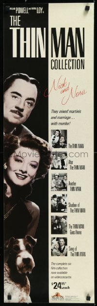 9z0373 THIN MAN COLLECTION 12x40 video poster 1988 William Powell & Myrna Loy, Nick and Nora!