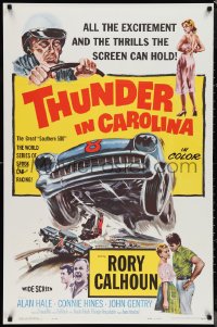 9z1467 THUNDER IN CAROLINA 1sh 1960 Rory Calhoun, artwork of the World Series of stock car racing!
