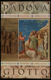 9z0525 PADOVA GIOTTO 25x39 Italian travel poster 1951 fresco in the Cappella Degli Scrovegni!
