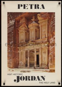 9z0090 VISIT HISTORIC JORDAN 20x28 Lebanese travel poster 1960s image of Petra!