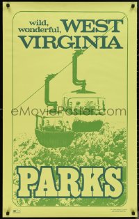 9z0230 WILD WONDERFUL WEST VIRGINIA 25x40 travel poster 1960s cable cars over forest!