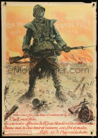 9z0022 ON NE PASSE PAS 1914 1918 32x45 French WWI war poster 1918 great art by Maurice Neumont!