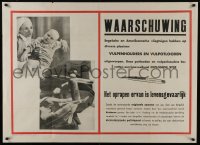 9z0105 WAARSCHUWING 32x43 Dutch WWII war poster 1940s warning the public of Allied pen bombs!