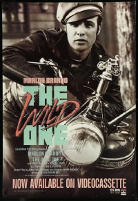 9z0377 WILD ONE 27x40 video poster R1986 Benedek, ultimate biker Marlon Brando, Lee Marvin, Murphy!