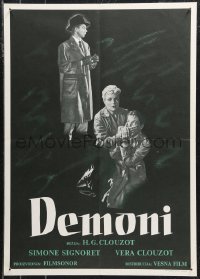 9z0469 DIABOLIQUE Yugoslavian 20x28 1960s Simone Signoret & Clouzot in Clouzot's Les Diaboliques!