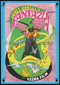 9z0473 FANTASIA Yugoslavian 19x27 R1970s Disney musical cartoon classic, wild psychedelic artwork!