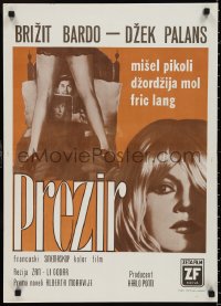 9z0475 LE MEPRIS Yugoslavian 20x28 1963 Jean-Luc Godard, sexy Brigitte Bardot, different image!
