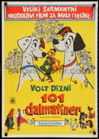 9z0480 ONE HUNDRED & ONE DALMATIANS Yugoslavian 20x28 1961 most classic Walt Disney canine family cartoon!