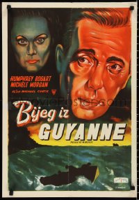 9z0481 PASSAGE TO MARSEILLE Yugoslavian 19x28 1950s Bogart escapes Devil's Island to fight Nazis!