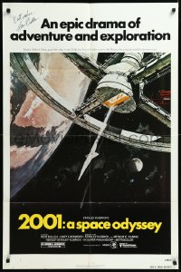 1a1043 2001: A SPACE ODYSSEY signed 1sh R1980 by Keir Dullea, McCall space wheel art, Kubrick!